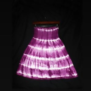 Purple & White Tie Dye Strapless Halter Top
